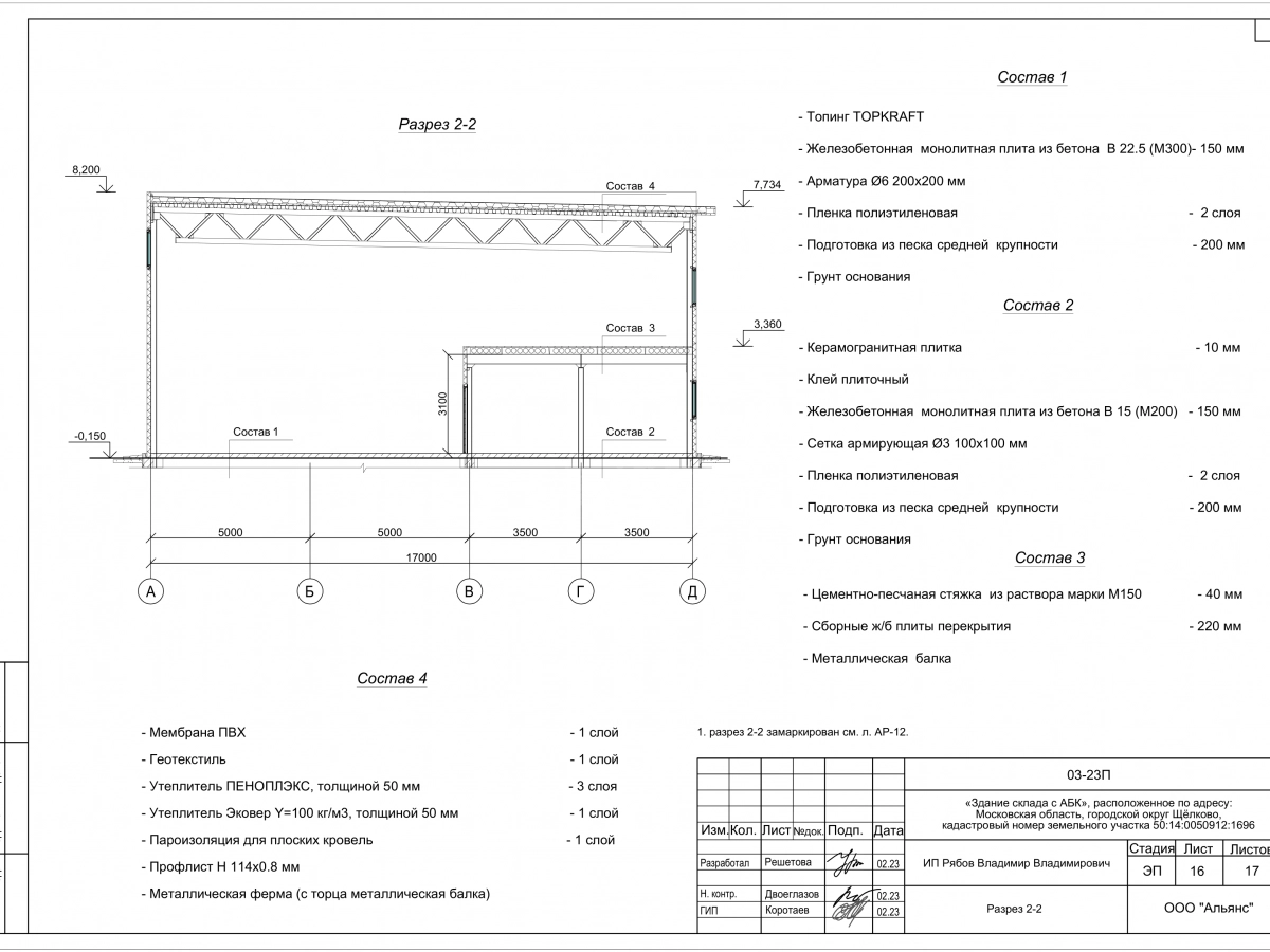 Планировка Склад с АБК из сэндвич-панелей -  фото 7
