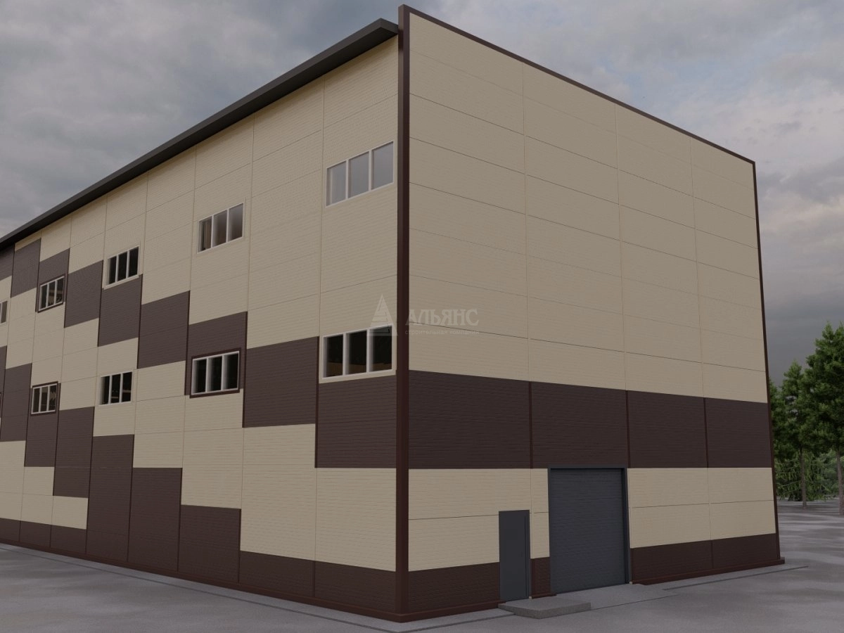 3D визуализация Склад-ангар из сэндвич-панелей - фото 4