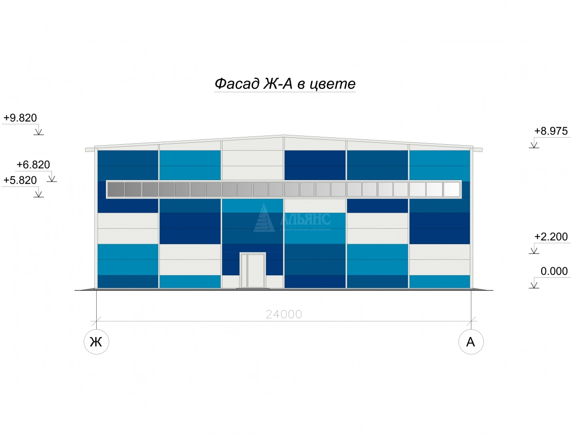 Планировка Производственное здание из сэндвич-панелей -  фото 2