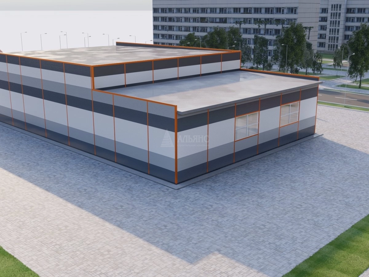 3D визуализация Проект СТО из сэндвич-панелей - фото 3