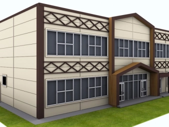 Торгово-офисное здание из сэндвич-панелей