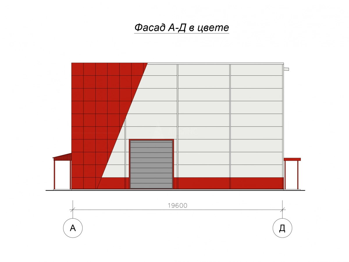 3D визуализация Металлобаза ангар-склад из сэндвич-панелей - фото 6