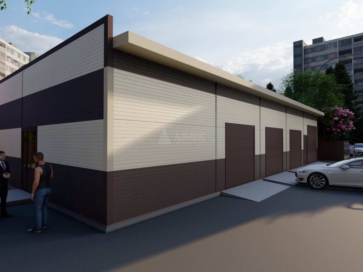 3D визуализация Автомойка из сэндвич-панелей - фото 4